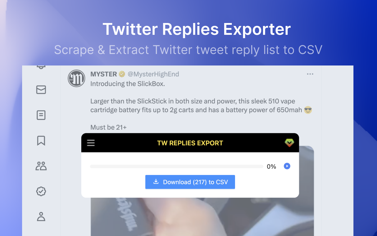 TwReplyExport - X/Twitter Replies Export截图2