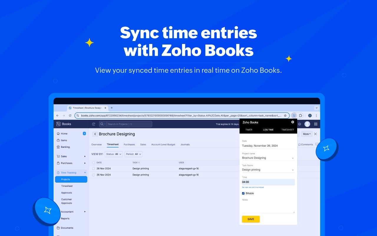 Zoho Books Timer截图1
