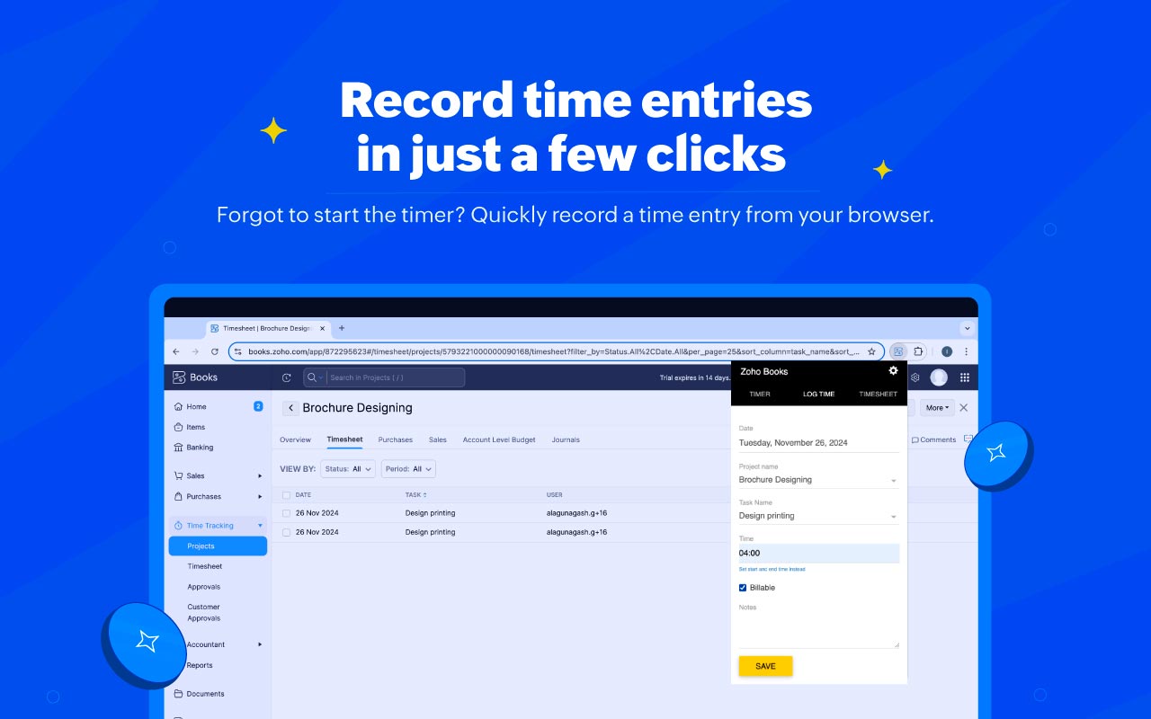 Zoho Books Timer截图2