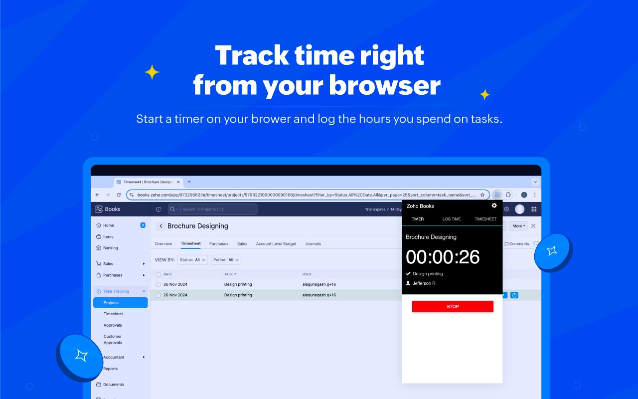 Zoho Books Timer截图3