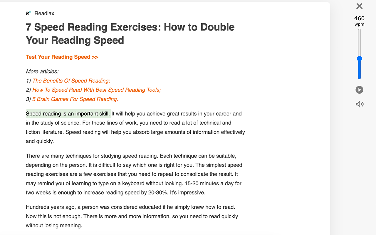 Readlax: Reader View with Phrase Highlighting截图1