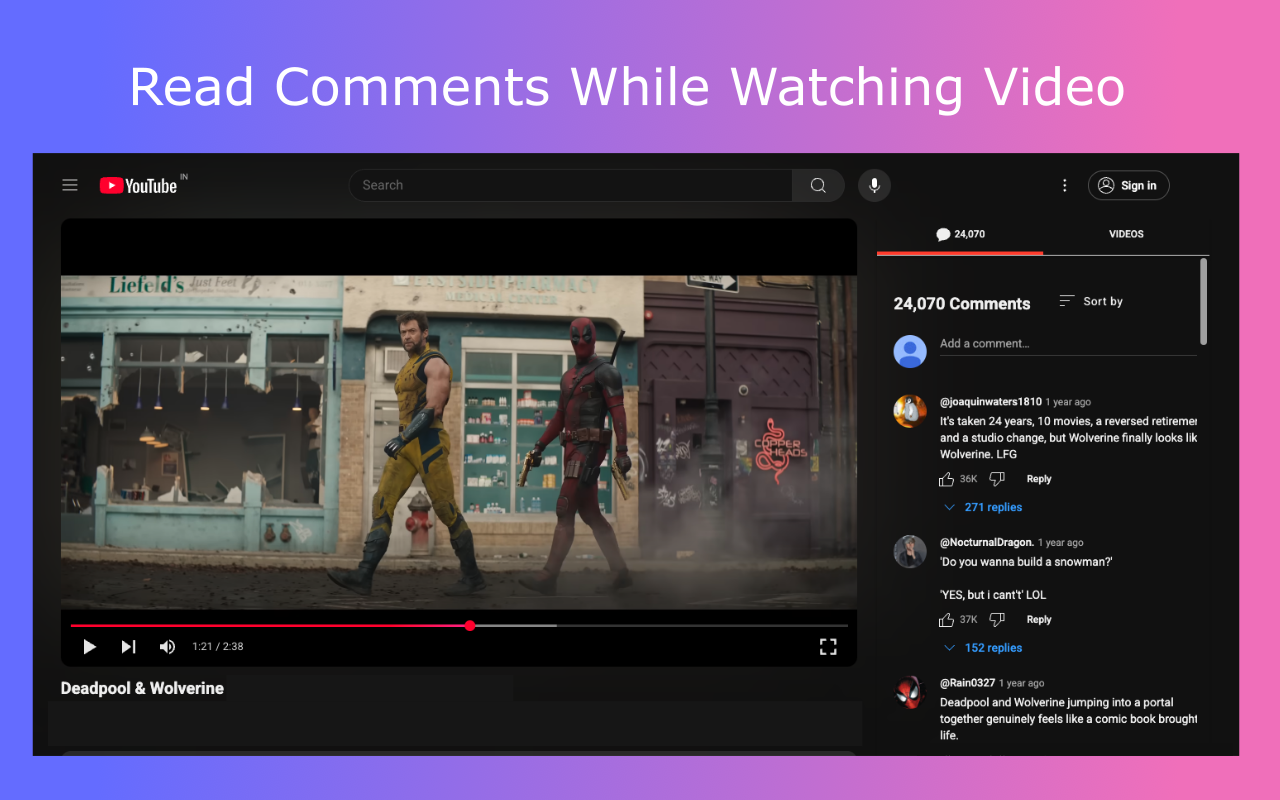 Read Comments While Watching YouTube™截图1
