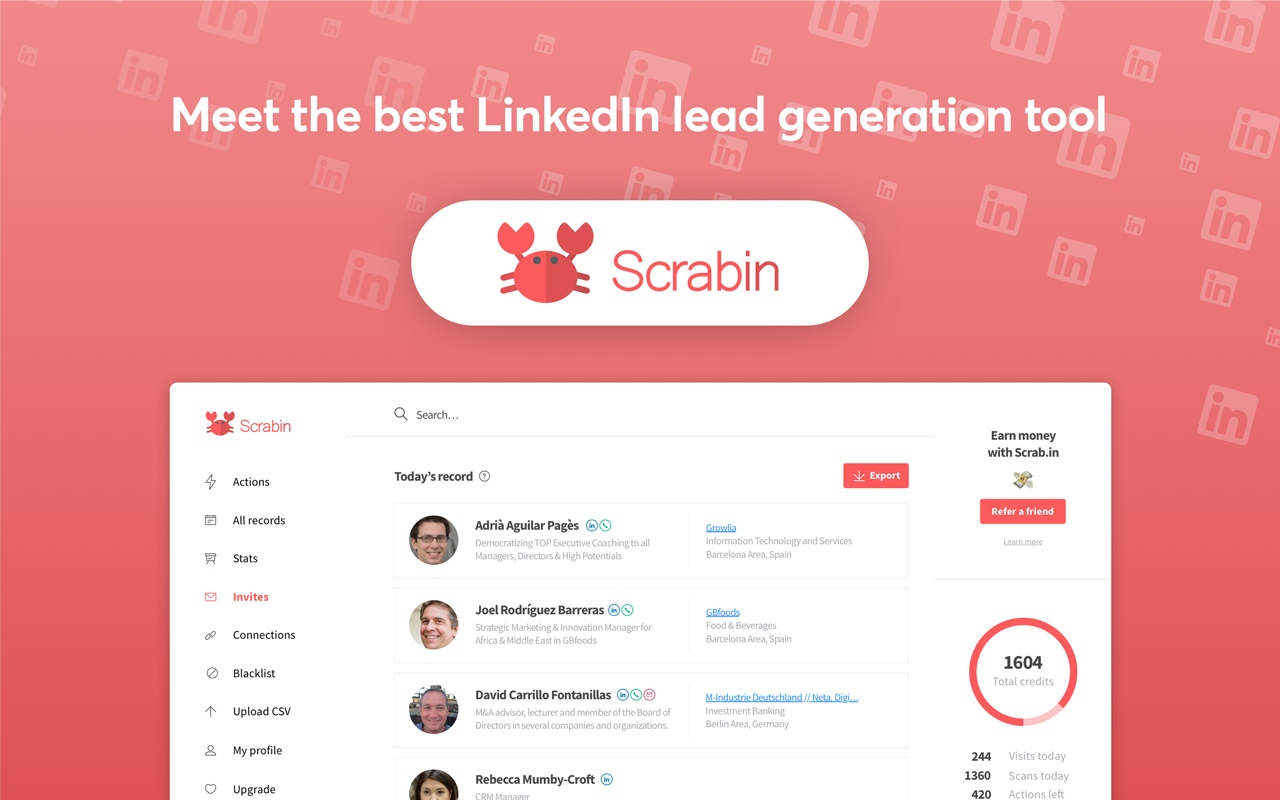 Scrab.in - LinkedIn Prospecting Tool截图3
