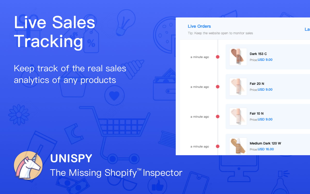 UNISPY: Shopify 销售监控跟踪助手截图4