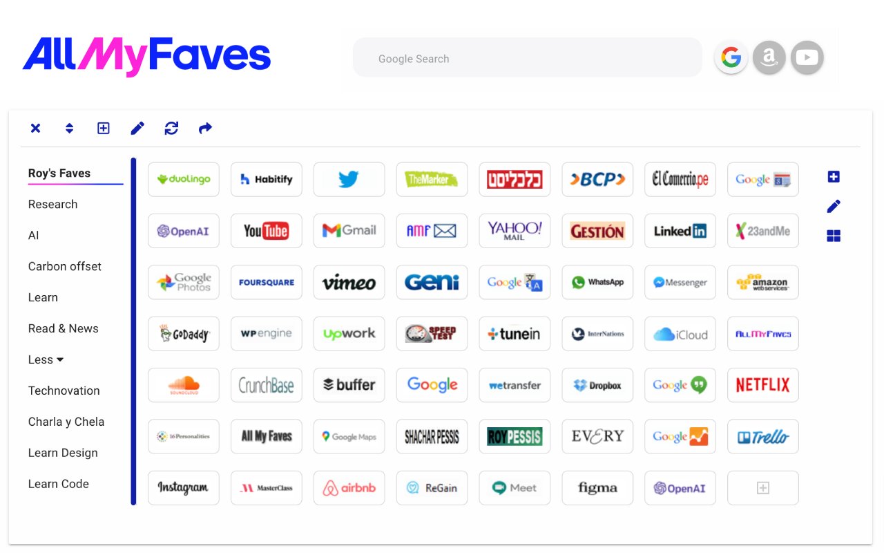 Visual Bookmarks with All My Faves截图1
