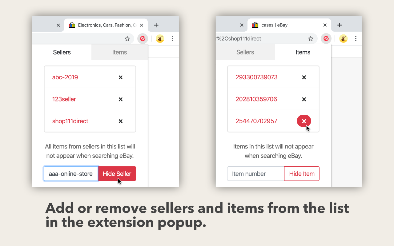 Hide eBay Items and Sellers截图2