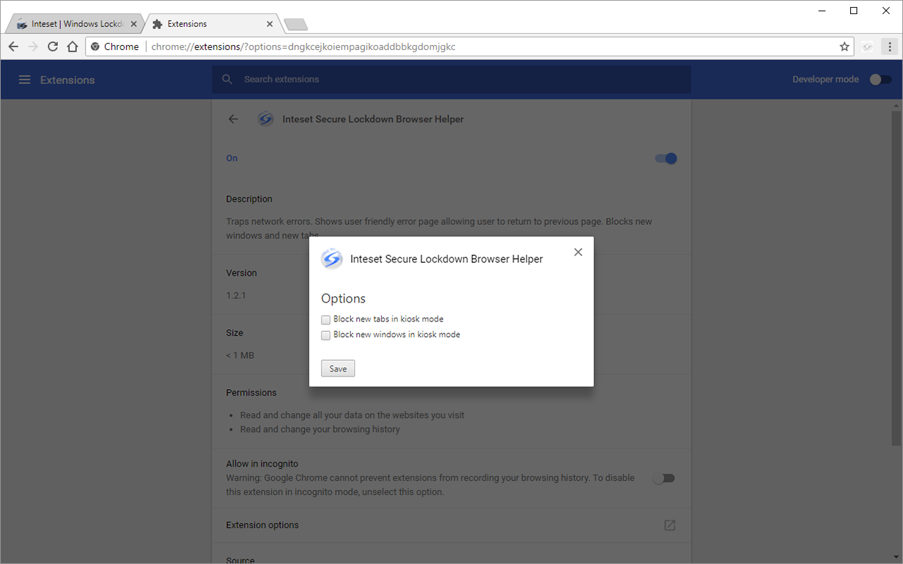 Inteset Secure Lockdown Browser Helper截图3
