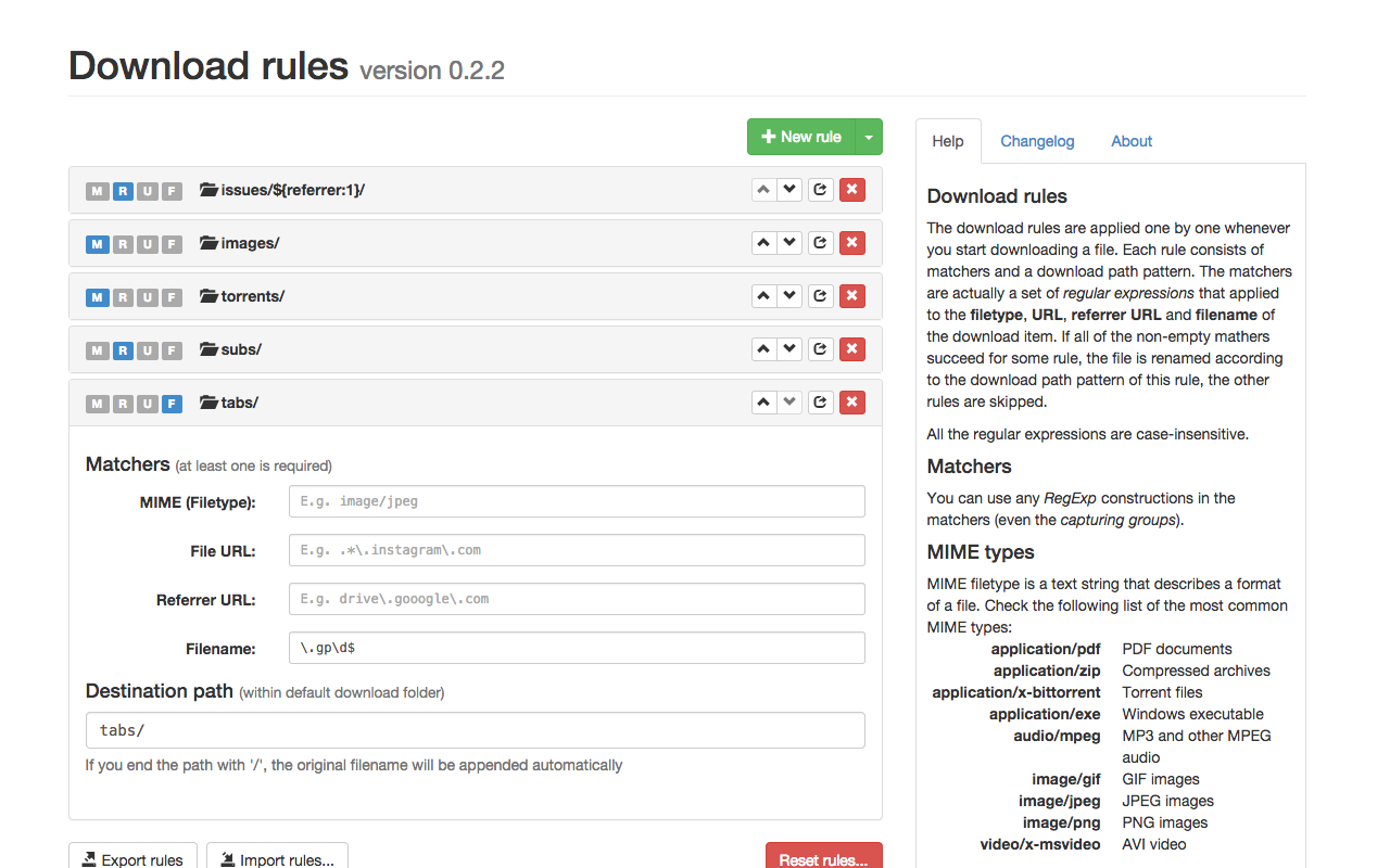 RegExp Download Organizer截图2