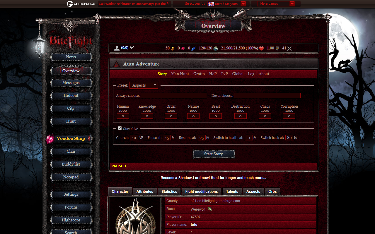 BiteFight Auto Adventure截图2