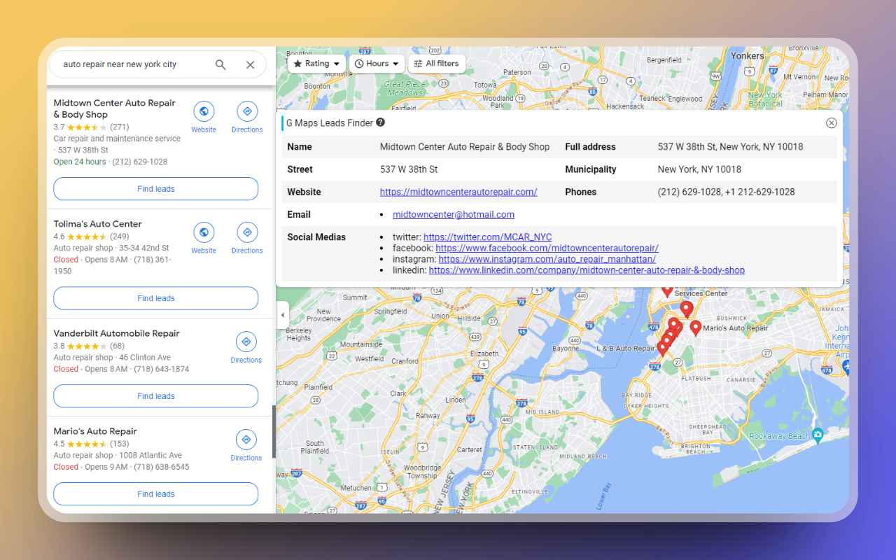 G Maps Leads Finder - MapsLeads.net截图1
