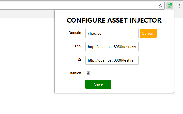 Asset injector Google Chrome extension截图1