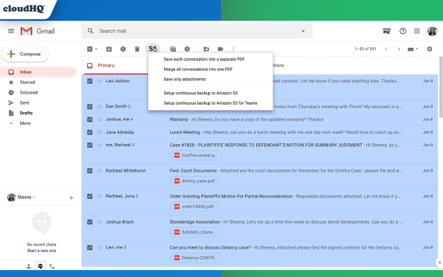 Backup Emails to AWS S3 by cloudHQ截图3