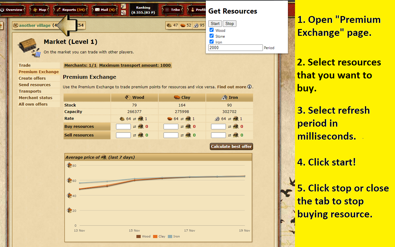 Tribal Wars Resource Buyer截图1