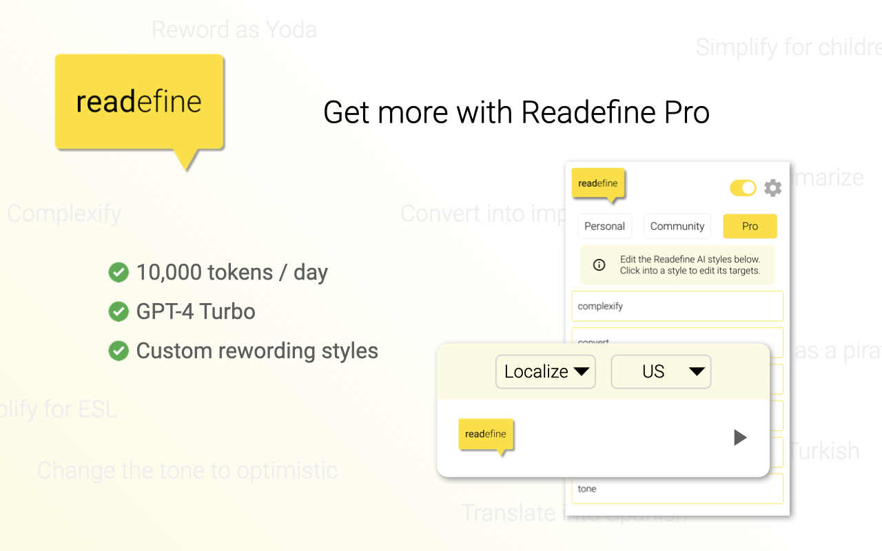 Readefine - Reword the Internet截图2