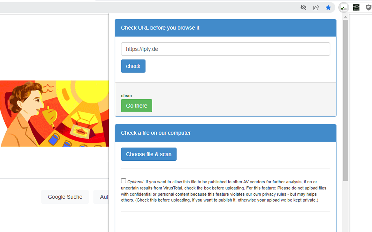 ipty.de/av - Virus/Malware Link/File Checker截图1