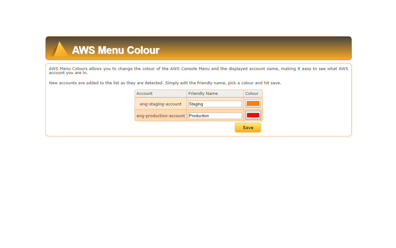 AWS Menu Colours截图1