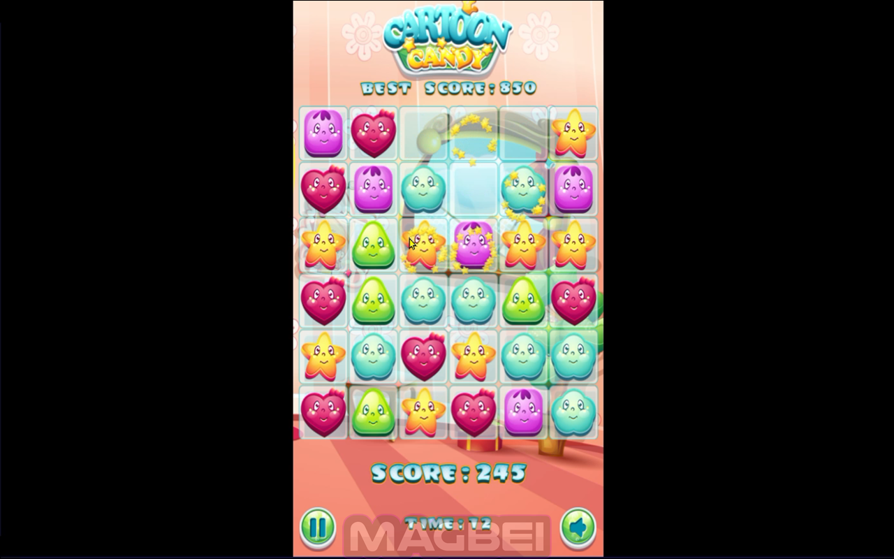 卡通糖果游戏 - 离线运行截图2