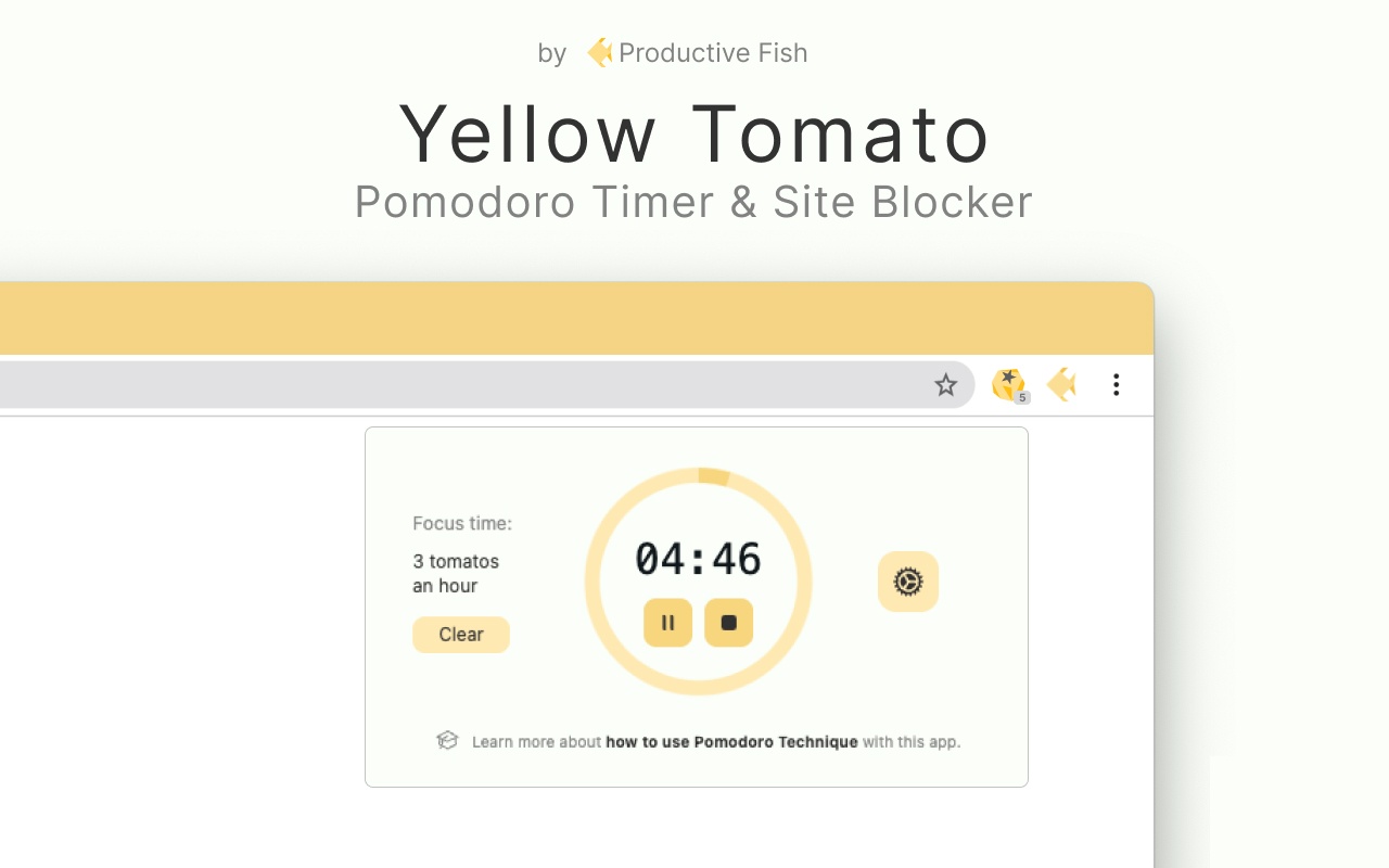 Yellow Tomato — Pomodoro Timer & Site Blocker截图1