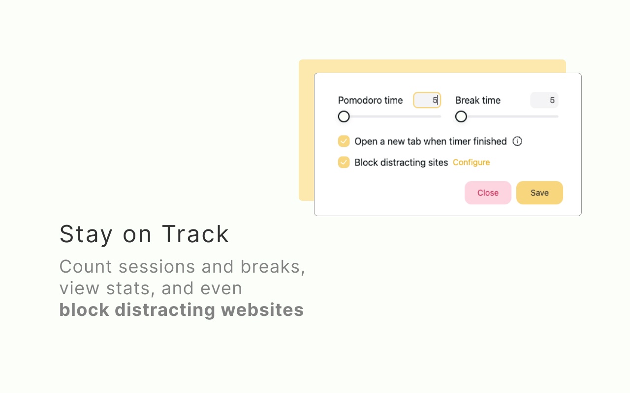 Yellow Tomato — Pomodoro Timer & Site Blocker截图2