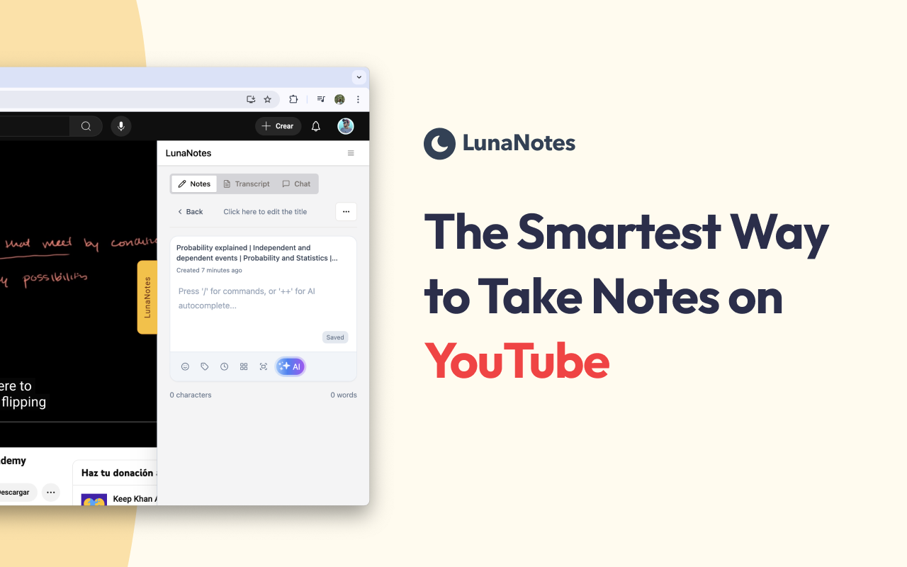 LunaNotes - Take notes on YouTube截图3