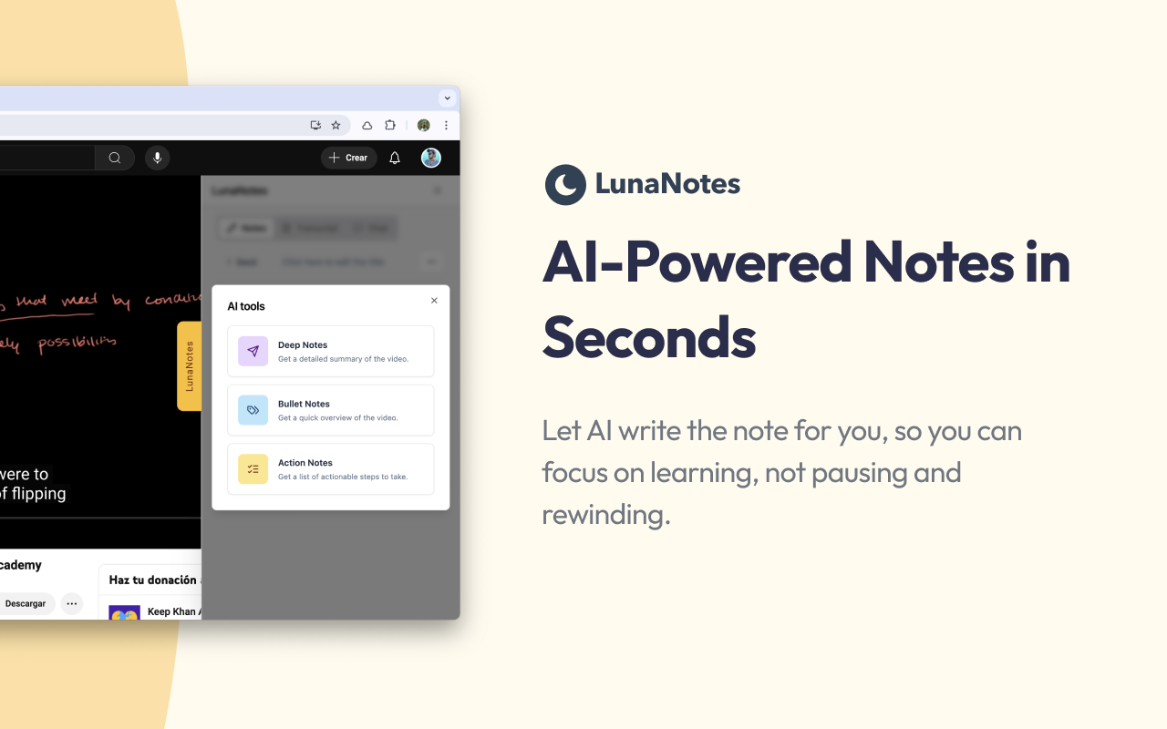 LunaNotes - Take notes on YouTube截图4