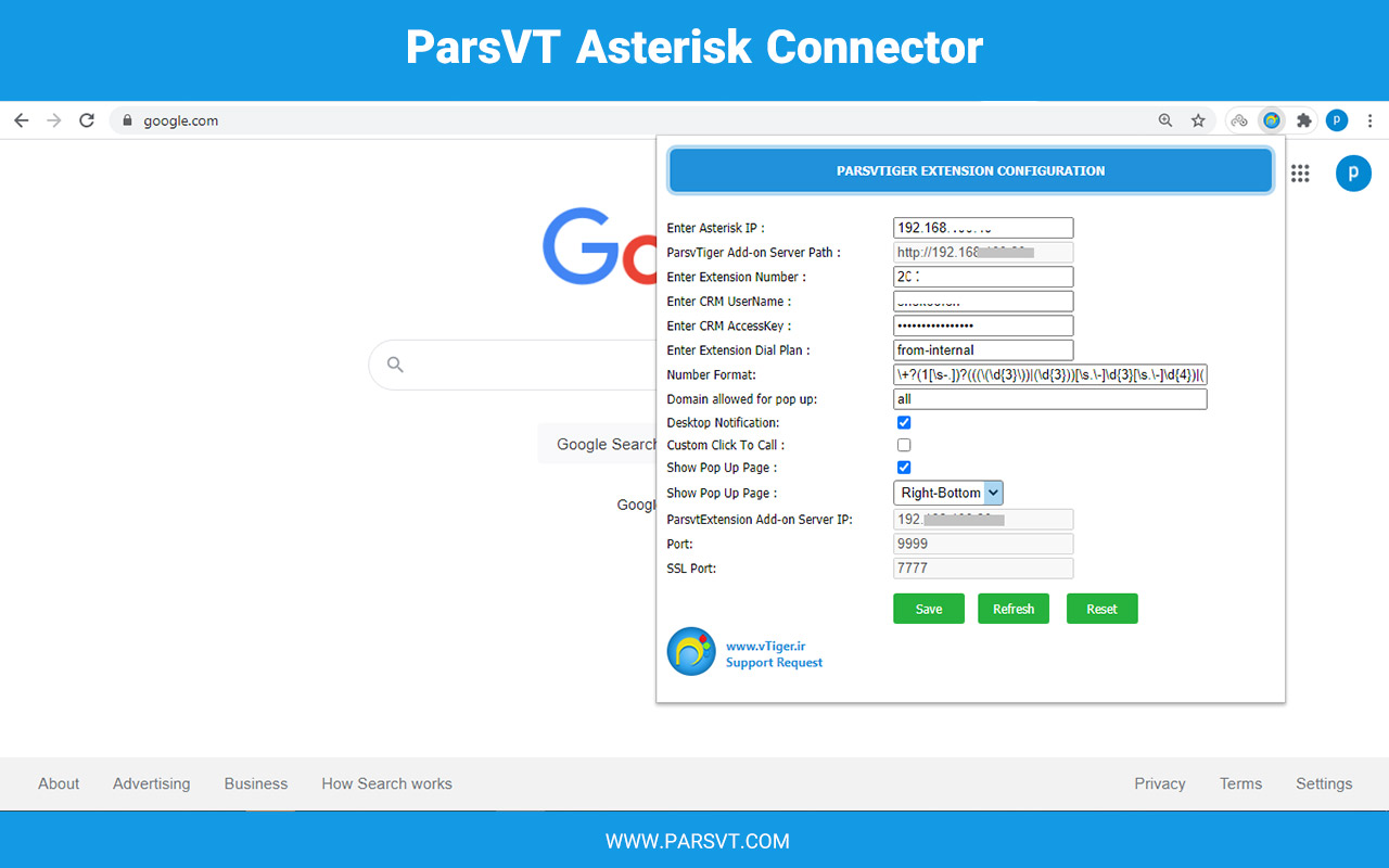 ParsVT Asterisk Connector截图1