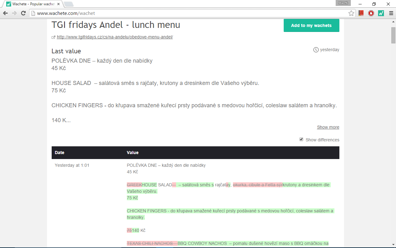 Wachete - Monitor website content changes截图2