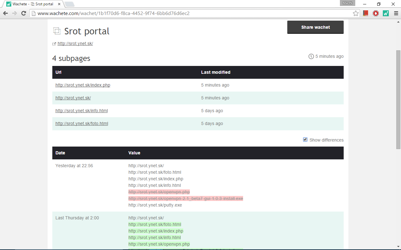 Wachete - Monitor website content changes截图3