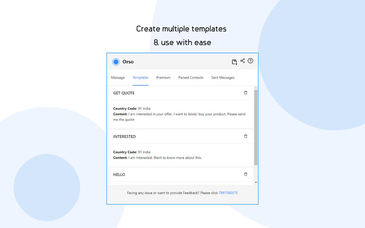 Orso- Send message without saving contact截图1