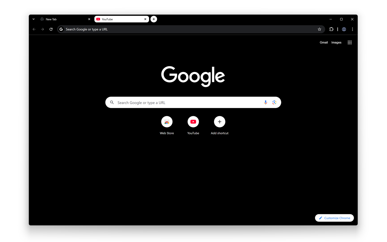 Google Chrome 的黑白主题截图2