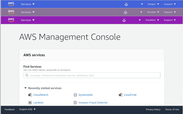 AWS Navbar Region Color截图1