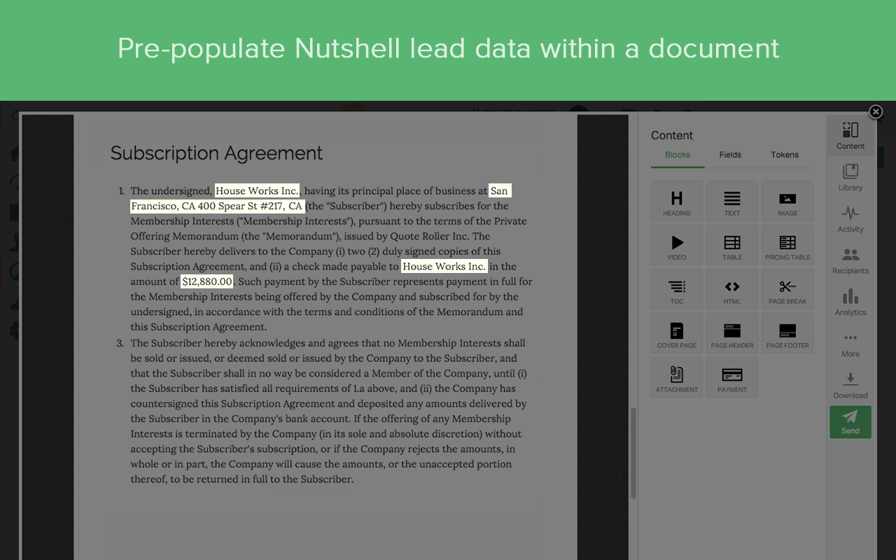 Documents Automation for Nutshell CRM截图4
