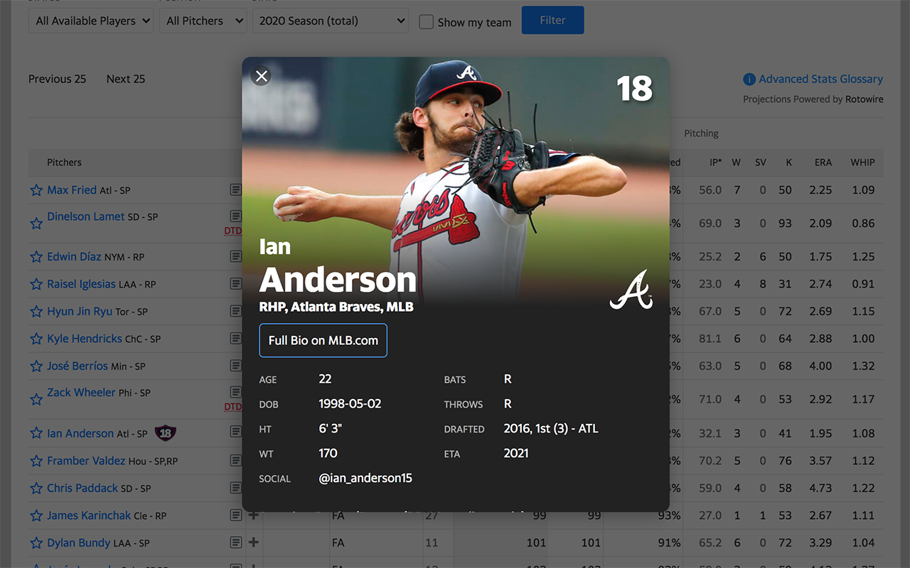 Fantasy Baseball Top Prospect Finder截图1
