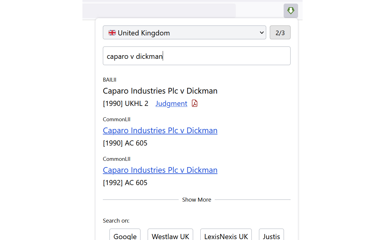 Clerkent - quick legal search截图2