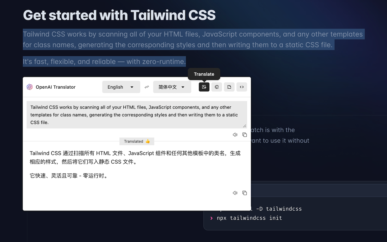 OpenAI Translator截图2