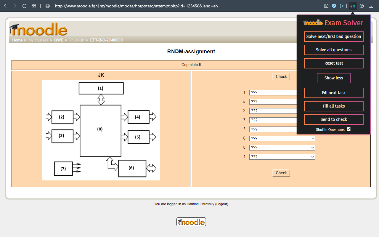 MOODLE Exam Solver截图1