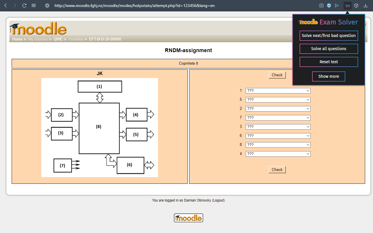 MOODLE Exam Solver截图2