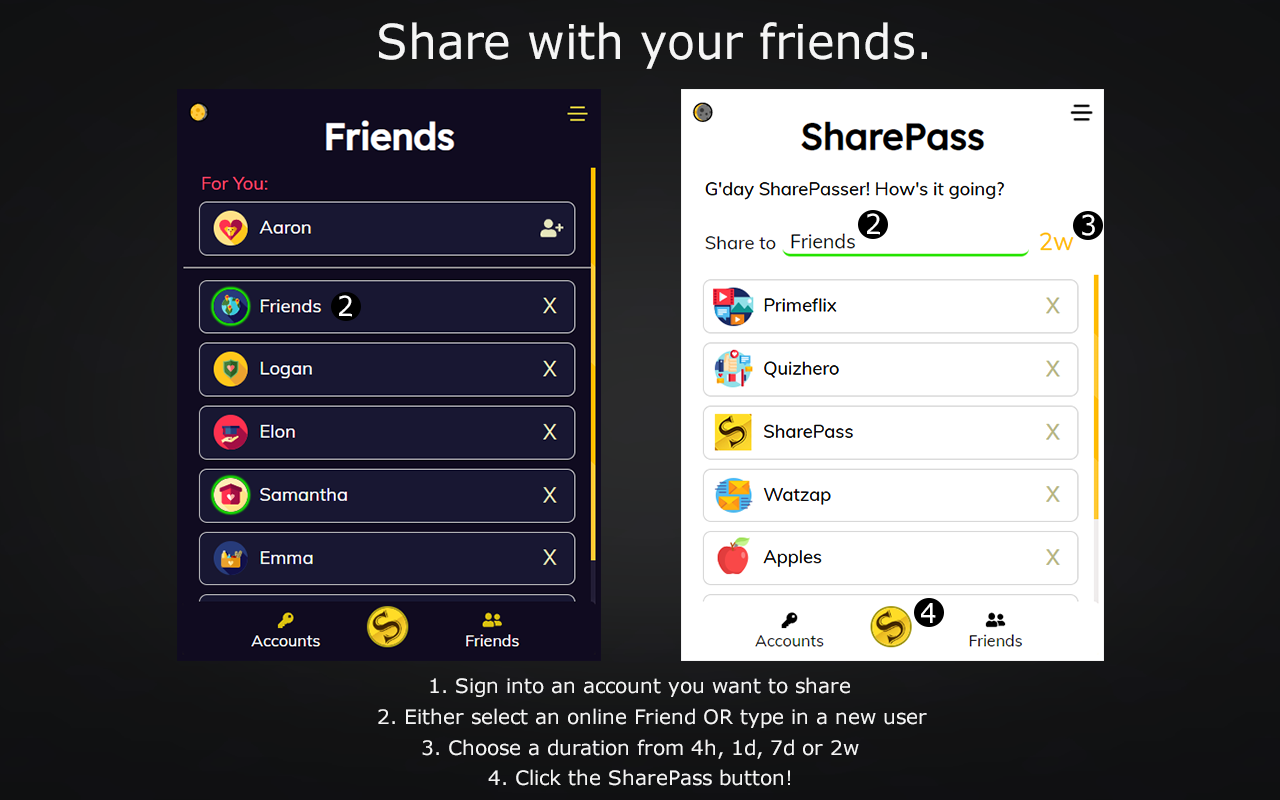 SharePass - Share Accounts. Not Passwords.截图1