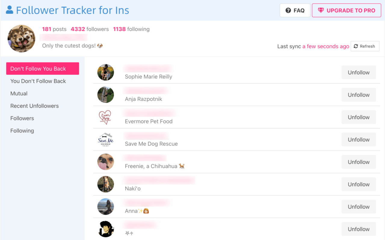 Ins粉丝追踪工具截图1