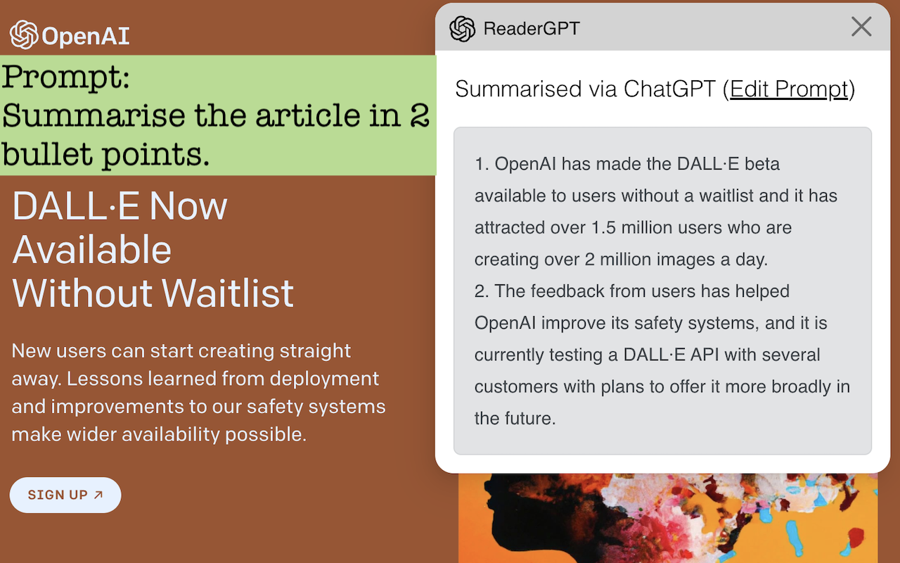 ReaderGPT: ChatGPT based Web Page Summariser截图2