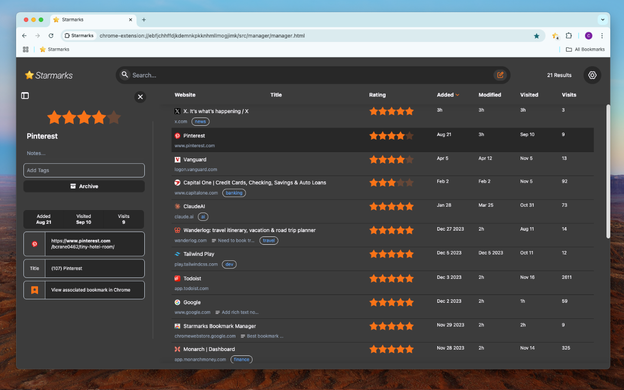 Starmarks Bookmark Manager截图1