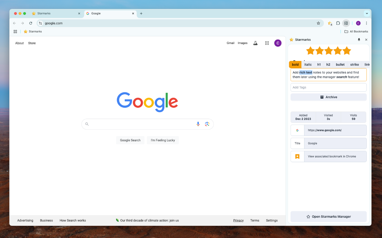 Starmarks Bookmark Manager截图4