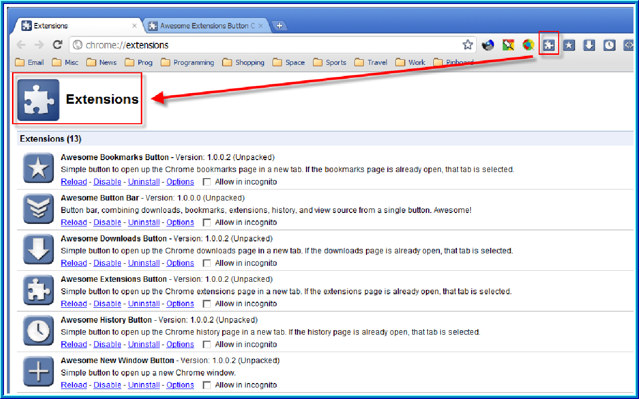 Awesome Extensions Button截图1