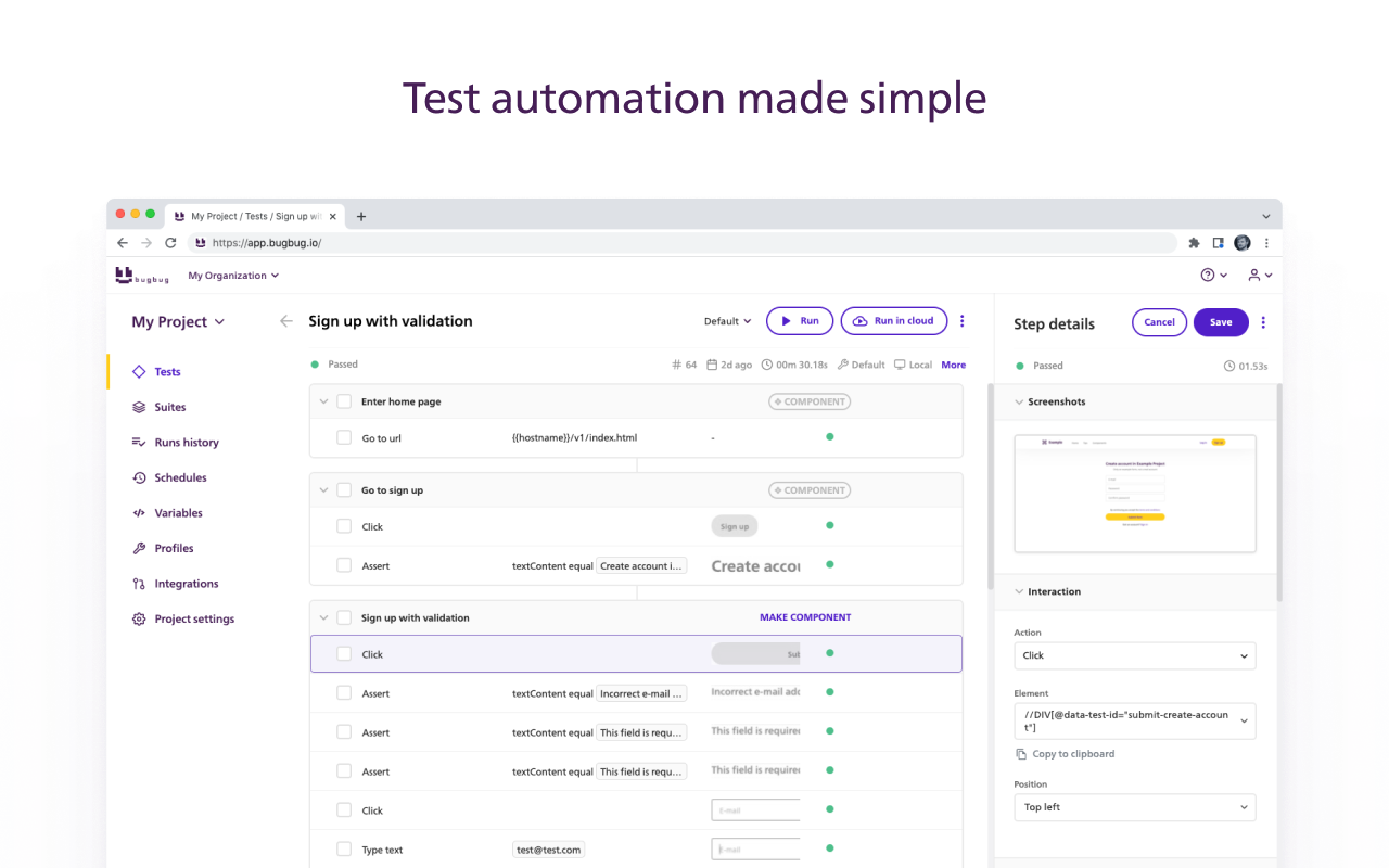 BugBug Automation Testing截图3