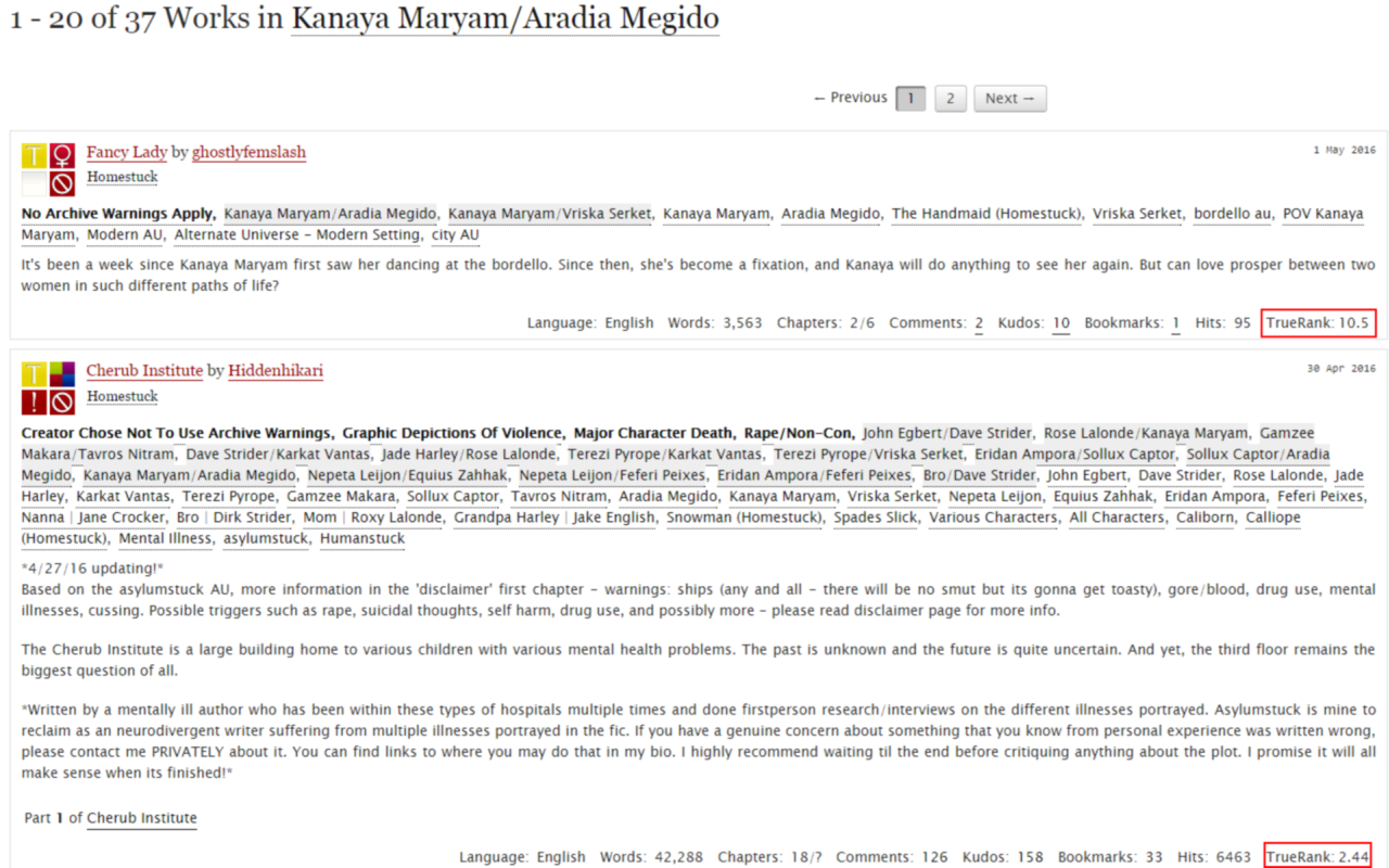 AO3 TrueRank截图1
