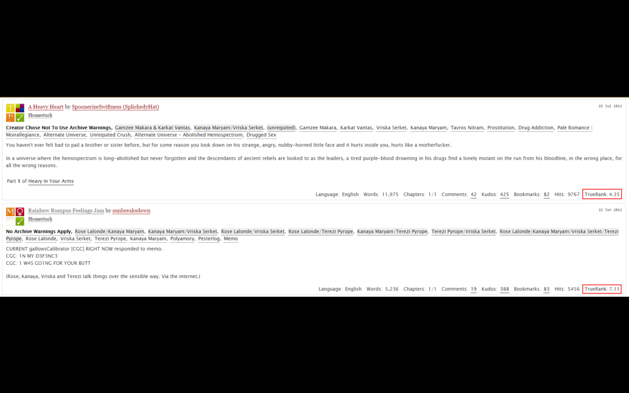 AO3 TrueRank截图2
