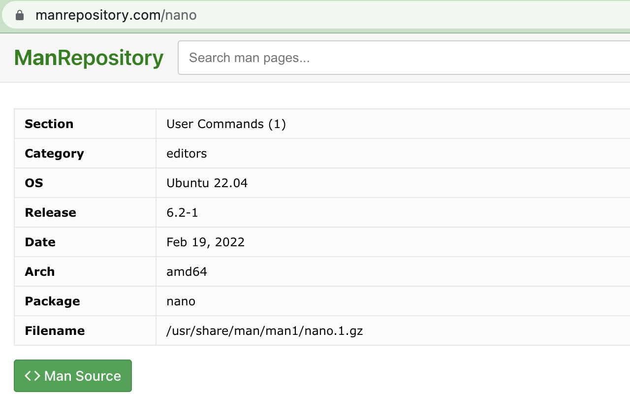 ManRepository - Linux手册页截图2