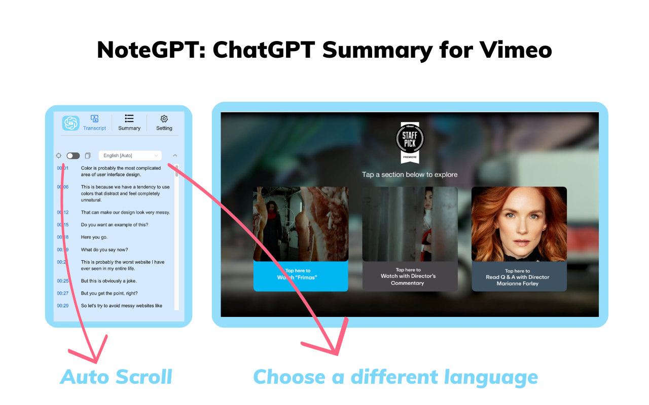 使用ChatGPT更好学习Vimeo课程 - NoteGPT截图2