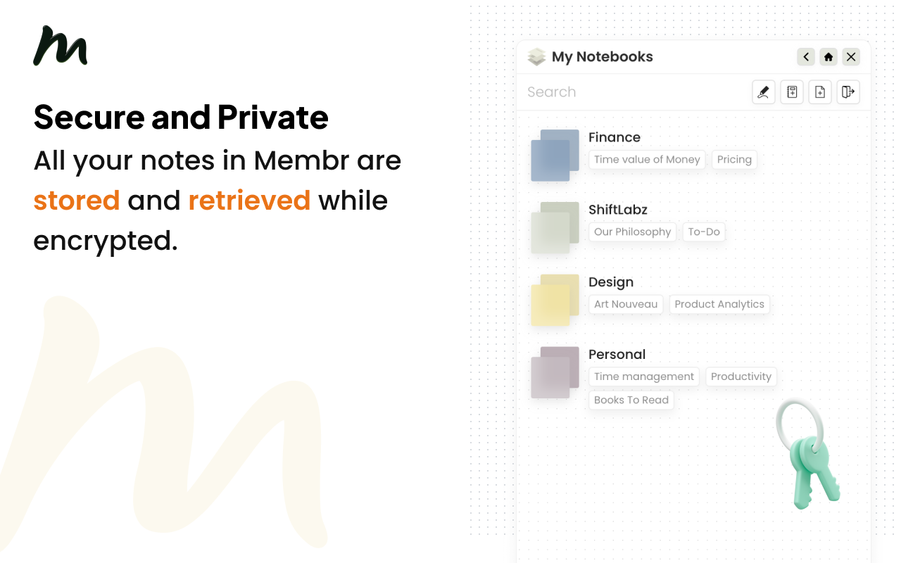 Membr: Effortless & Secure Note-taking截图1