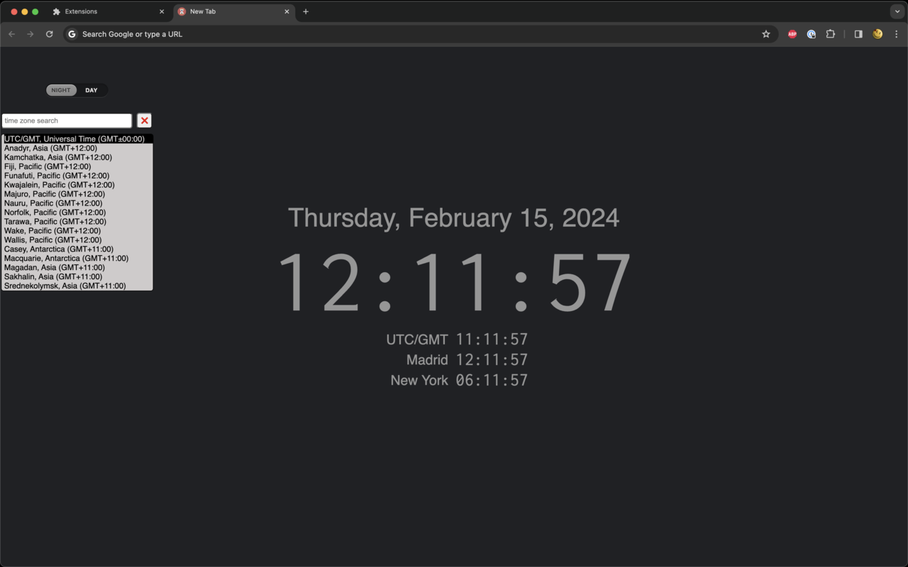 DateTime new tab page截图1